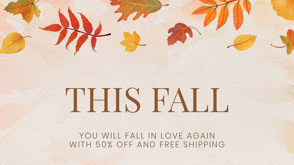 Autumn sale , editable text blog banner template