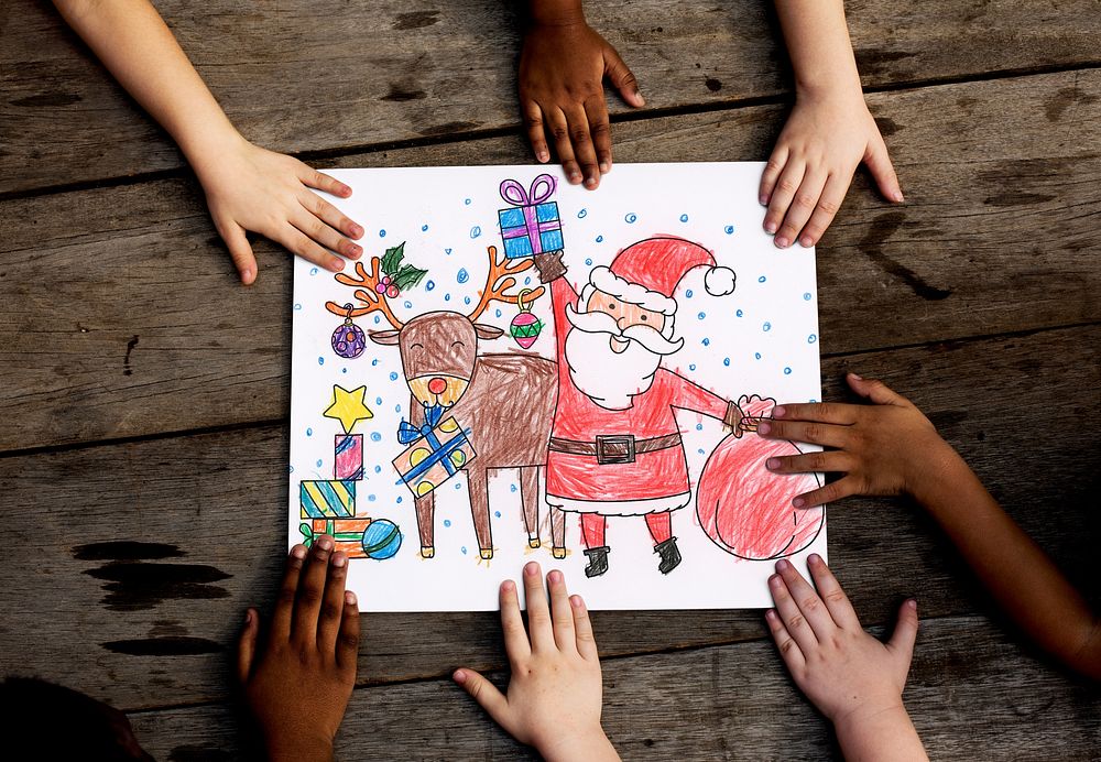 Kids' Christmas drawing