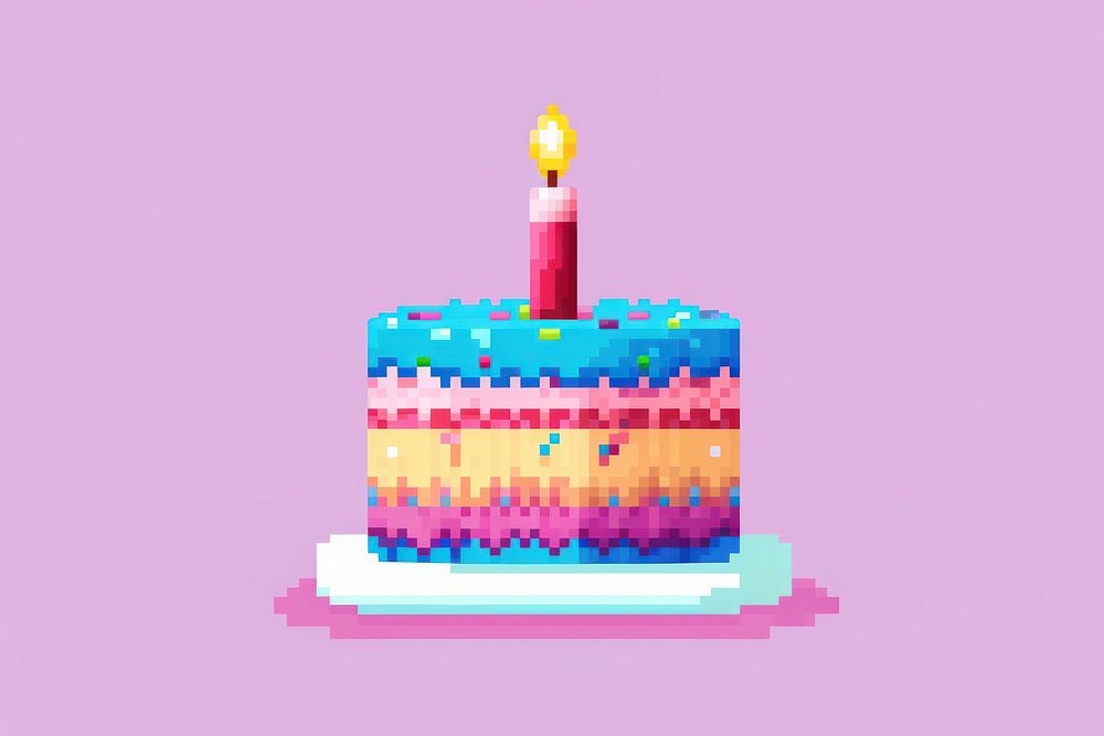 Birthday cake shape dessert candle food. AI generated Image by rawpixel.