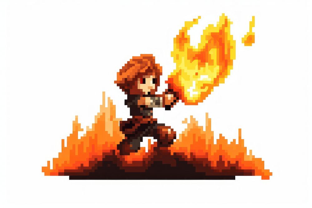 Fire boarder creativity technology pixelated. AI generated Image by rawpixel.