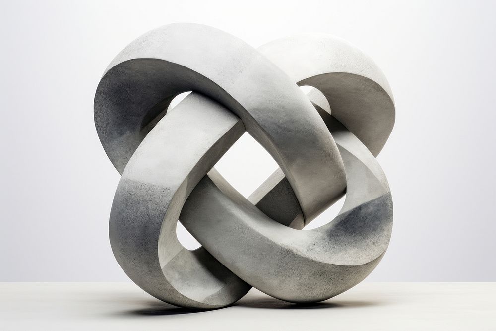 Geometry interlocked sculpture shape art. AI generated Image by rawpixel.