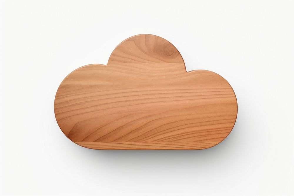 Cloud icon shape wood white background simplicity. AI generated Image by rawpixel.