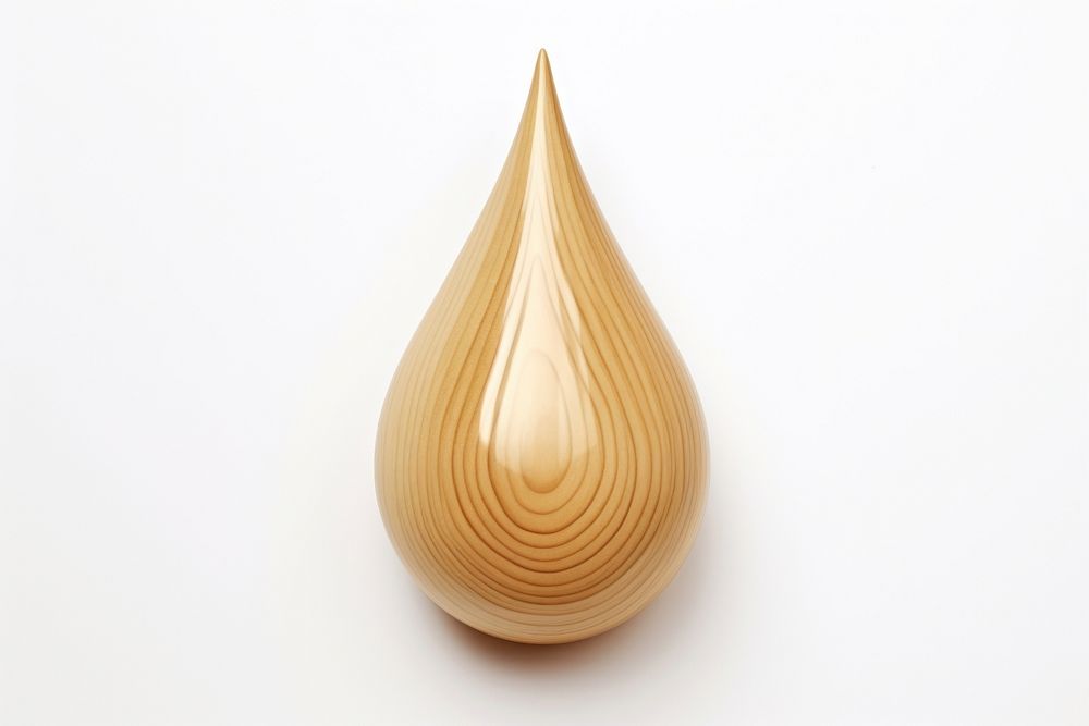 Waterdrop shape wood white background simplicity. AI generated Image by rawpixel.