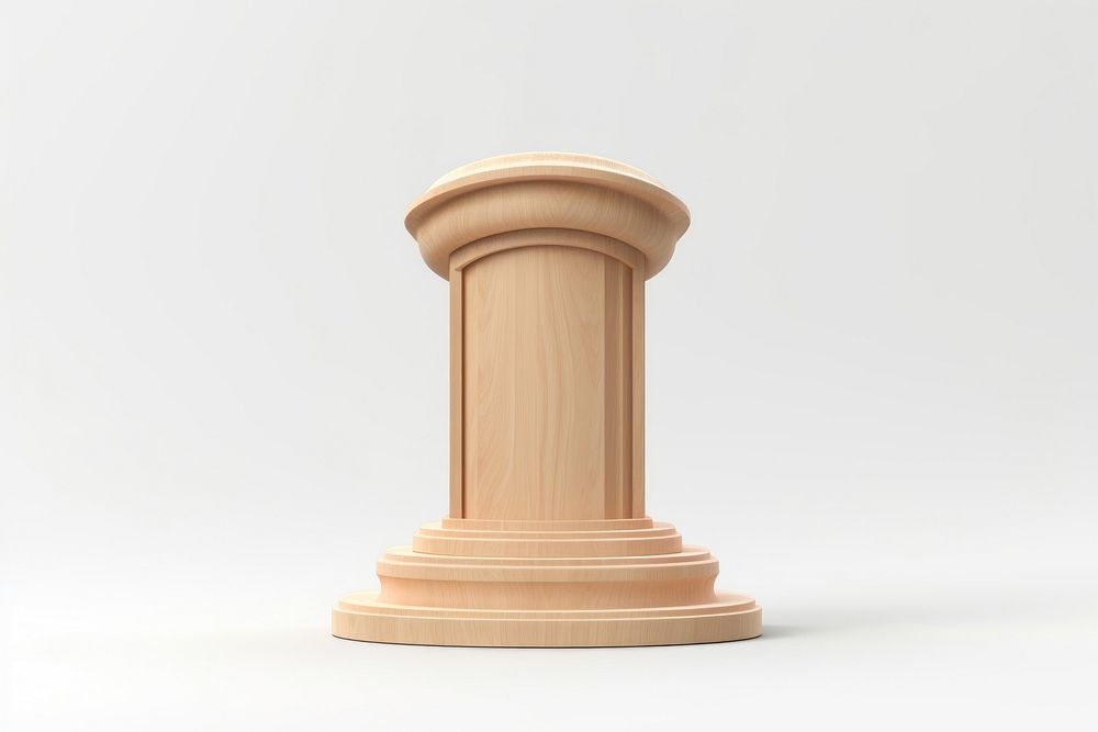 Minimal podium shape architecture column wood. AI generated Image by rawpixel.