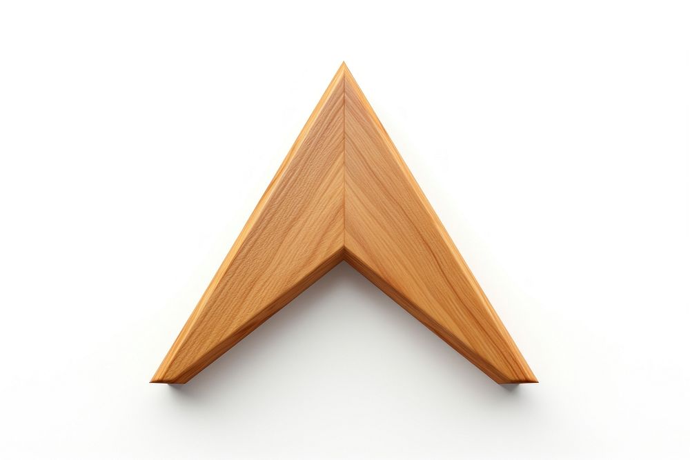 Simple arrow icon wood plywood white background. AI generated Image by rawpixel.