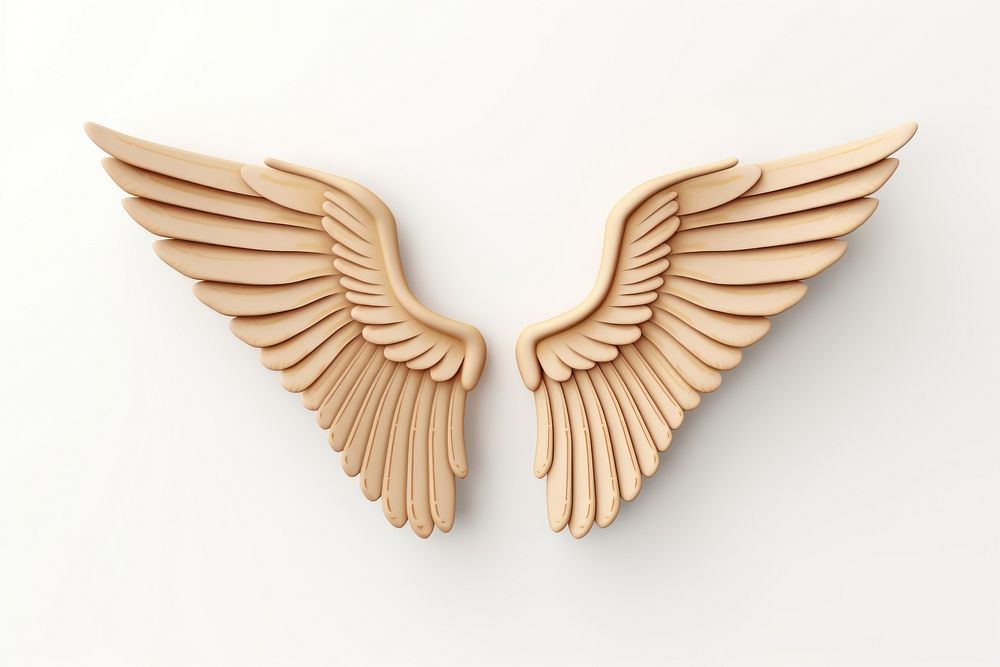 Angel wings icon wood white background accessories. AI generated Image by rawpixel.