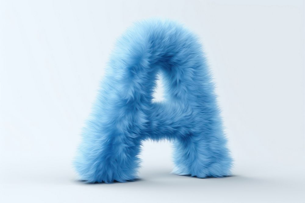 PNG Alphabet A shape blue fur white background. AI generated Image by rawpixel.