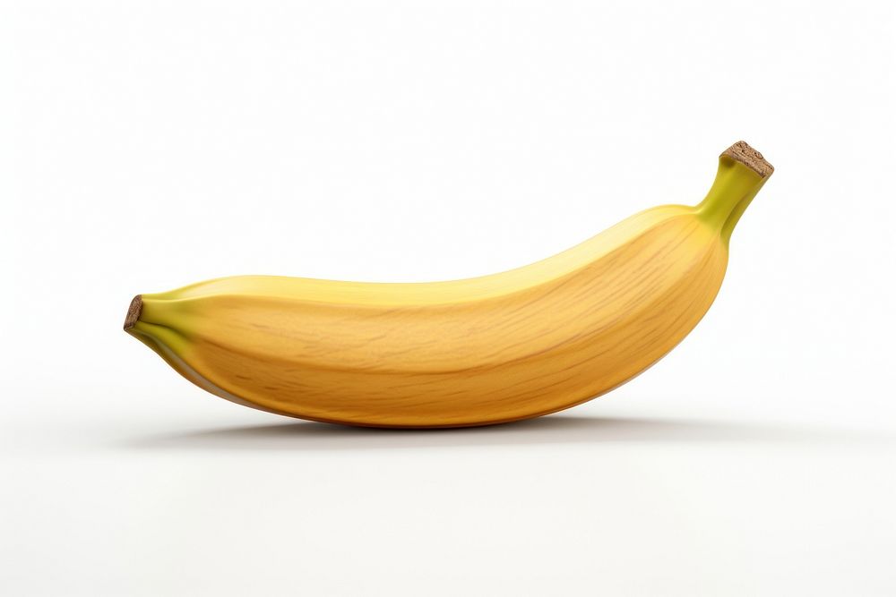 Banana shape plant food white background. AI generated Image by rawpixel.