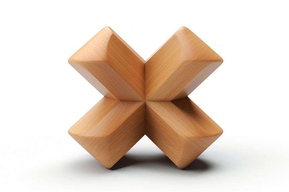 Geometric plus shape wood white background simplicity. AI generated Image by rawpixel.