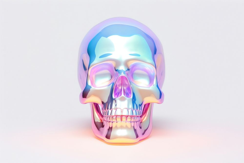 Skull icon white background glowing anatomy. AI generated Image by rawpixel.