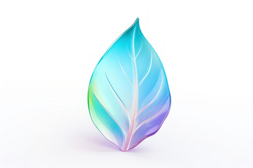 Leaf icon glass petal plant white background. AI generated Image by rawpixel.