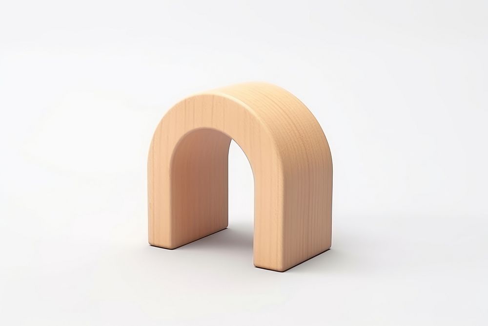 PNG U shape wood arch white background. AI generated Image by rawpixel.