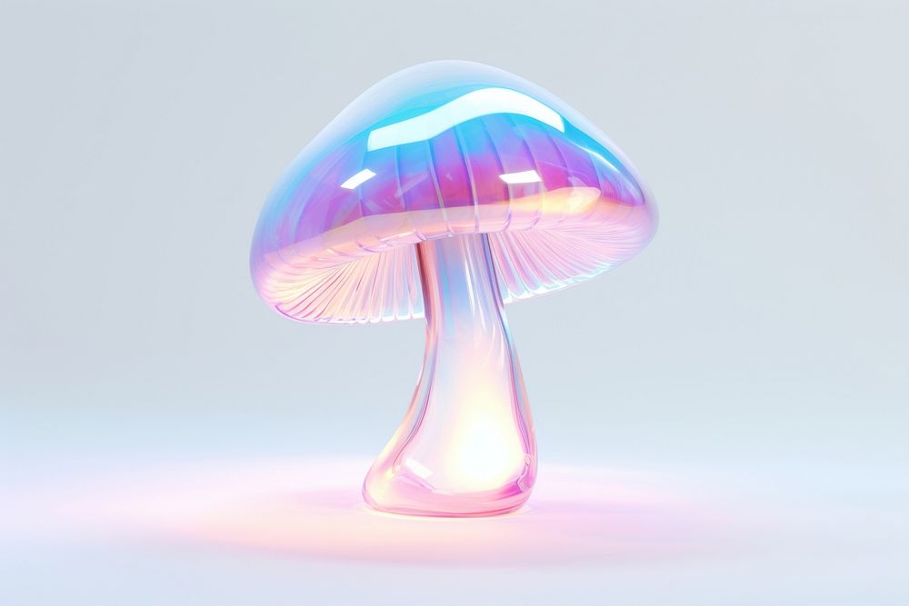 Mushroom shape fungus agaric illuminated. AI generated Image by rawpixel.