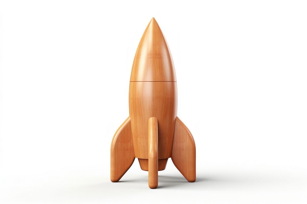 Rocket icon missile wood white background. AI generated Image by rawpixel.