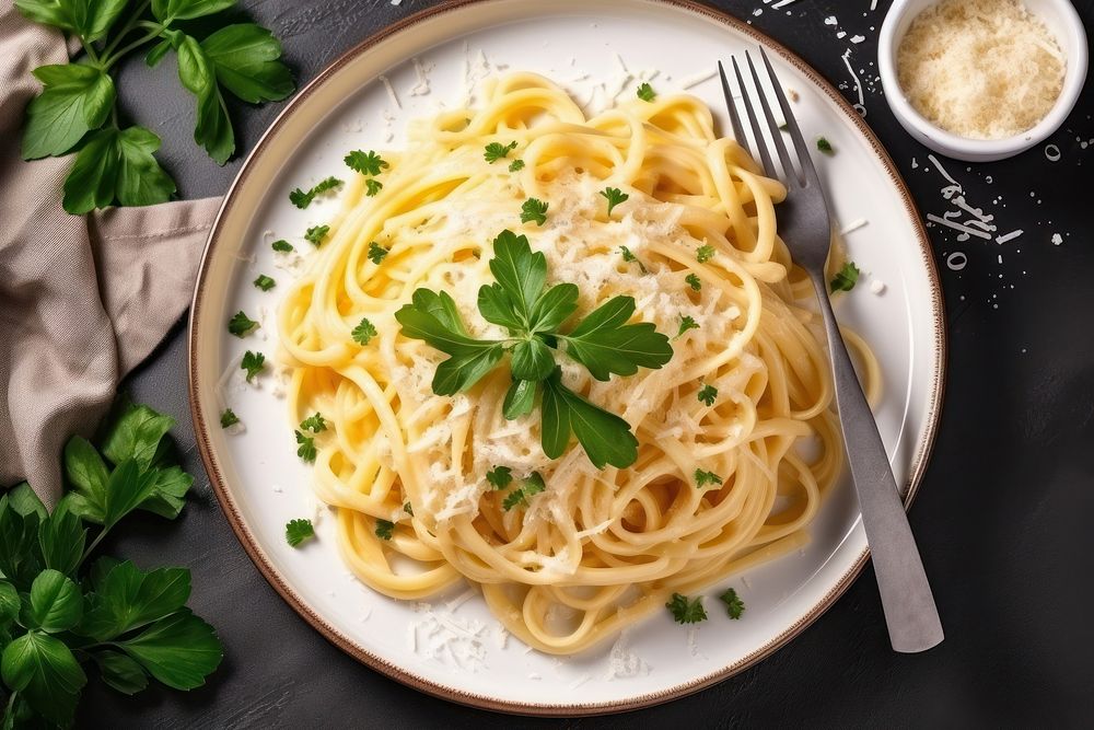 Pasta food spaghetti plate. AI generated Image by rawpixel.