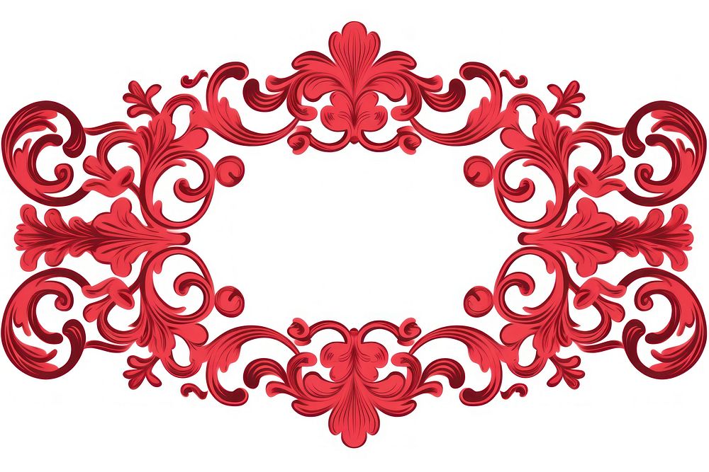 Traditional chinese red frame motif pattern white background creativity. AI generated Image by rawpixel.