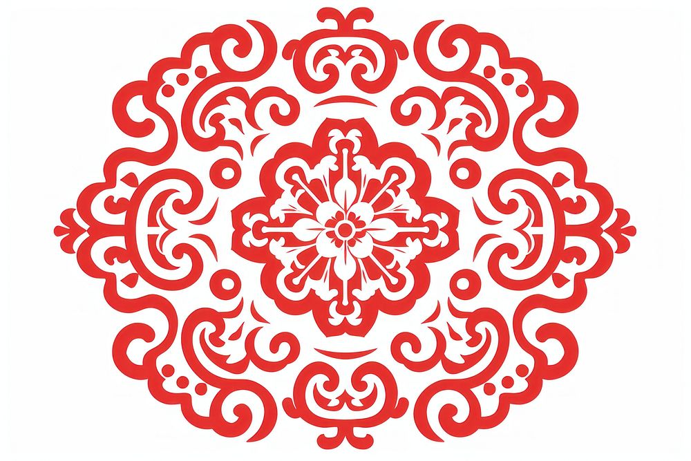 Traditional chinese red frame motif pattern white creativity. AI generated Image by rawpixel.