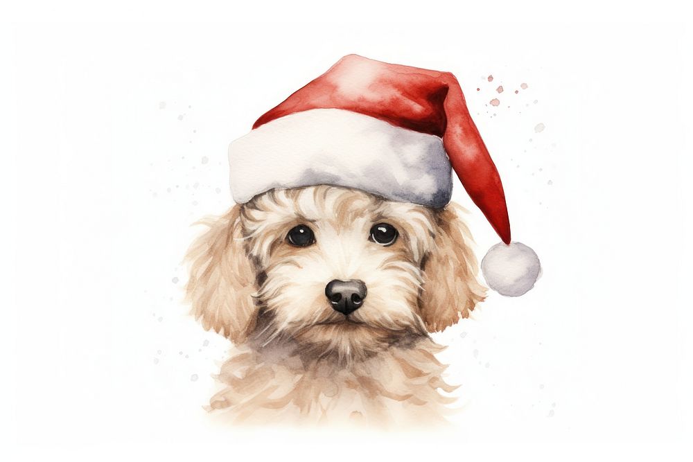 Santa hat dog mammal animal. AI generated Image by rawpixel.
