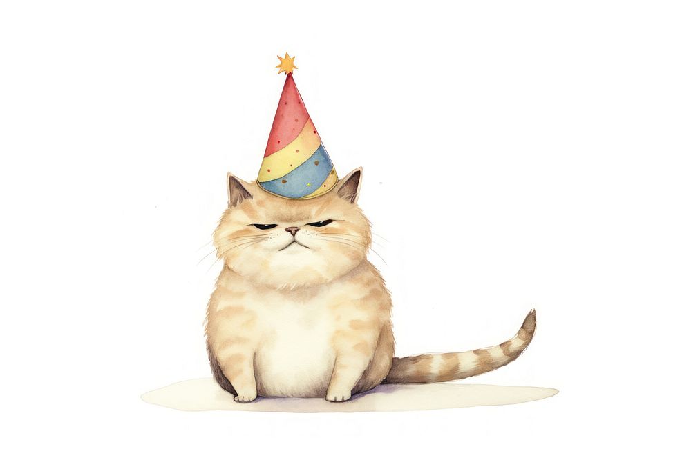 Chubby cat mammal animal party. AI generated Image by rawpixel.