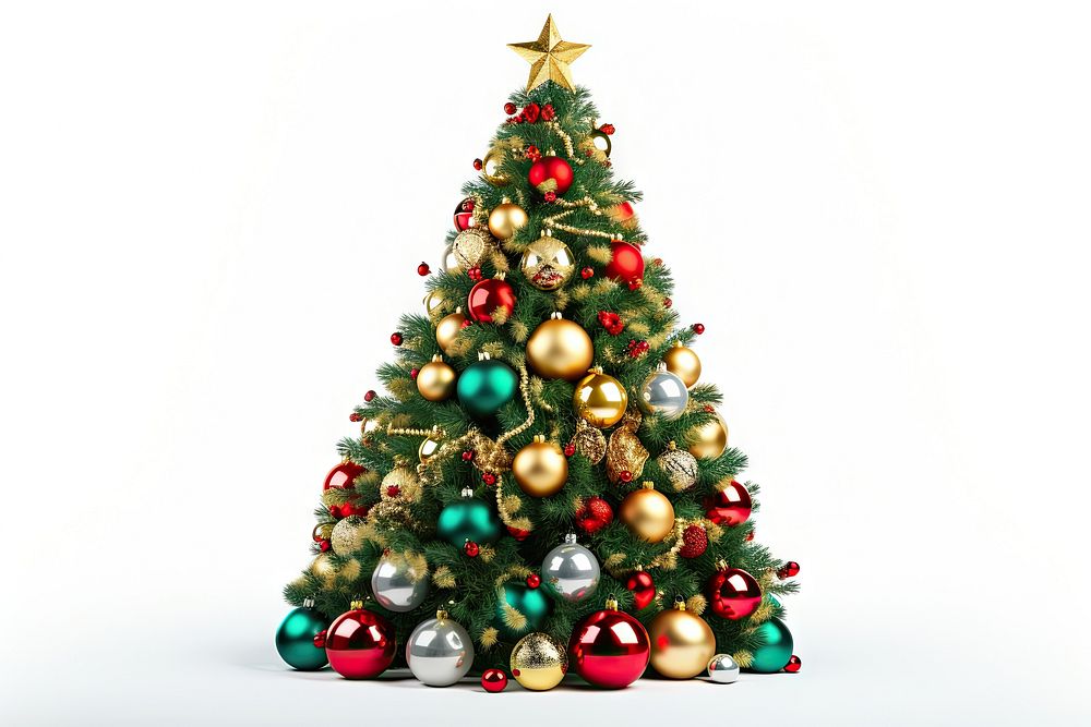 Christmas tree ornament plant illuminated. Free Photo rawpixel