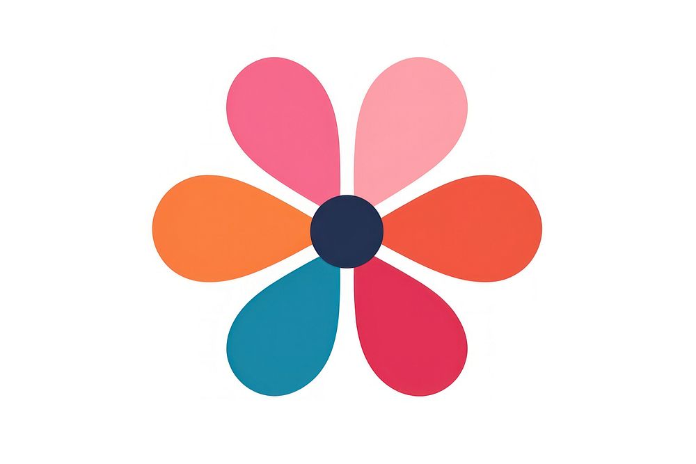 Abstract cute flower shape logo inflorescence. AI generated Image by rawpixel.