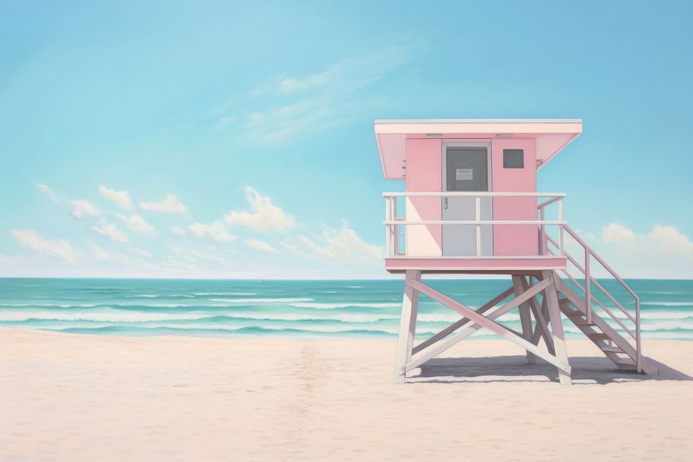 Miami beach architecture building outdoors. AI generated Image by rawpixel.