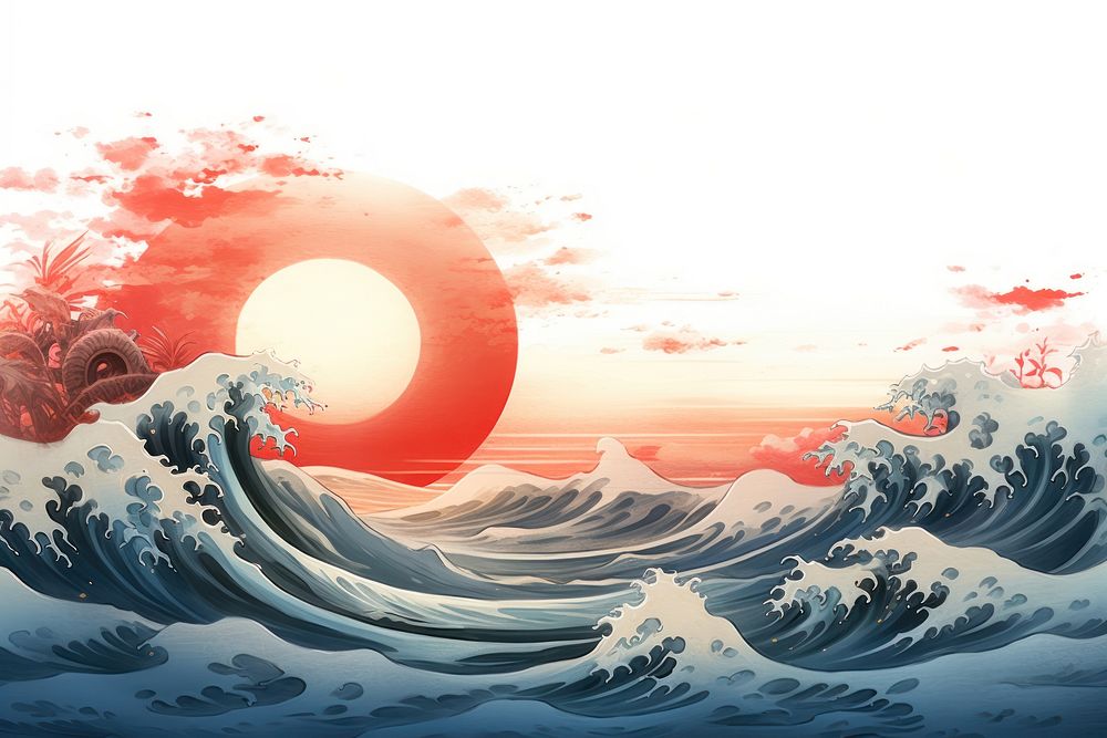 Ocean outdoors graphics horizon. AI generated Image by rawpixel.
