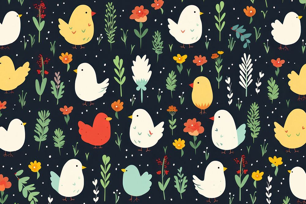 Pattern backgrounds wallpaper bird. AI generated Image by rawpixel.