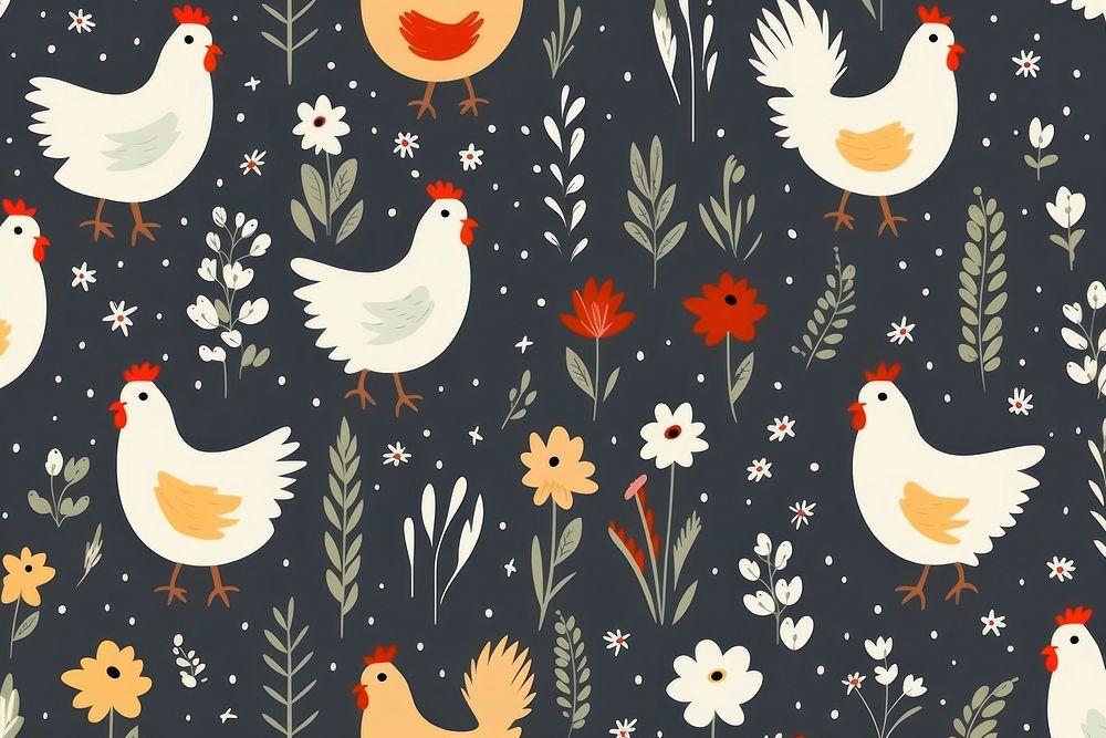 Chicken pattern backgrounds wallpaper. AI | Free Photo Illustration ...