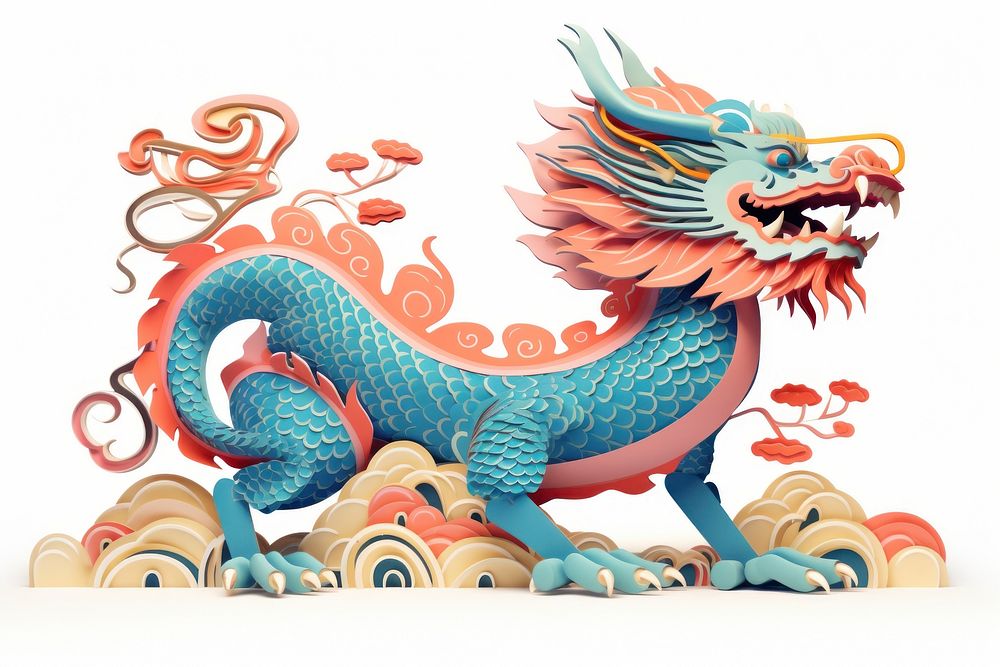 Chinese dragon craft representation creativity. AI generated Image by rawpixel.