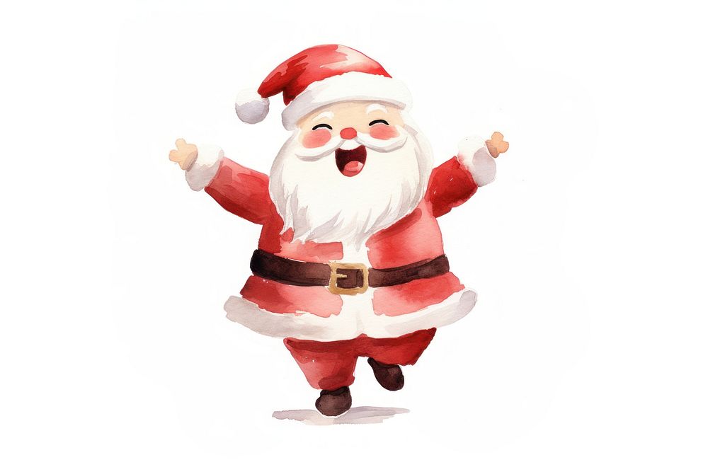 Santa claus dancing white background representation celebration. AI generated Image by rawpixel.