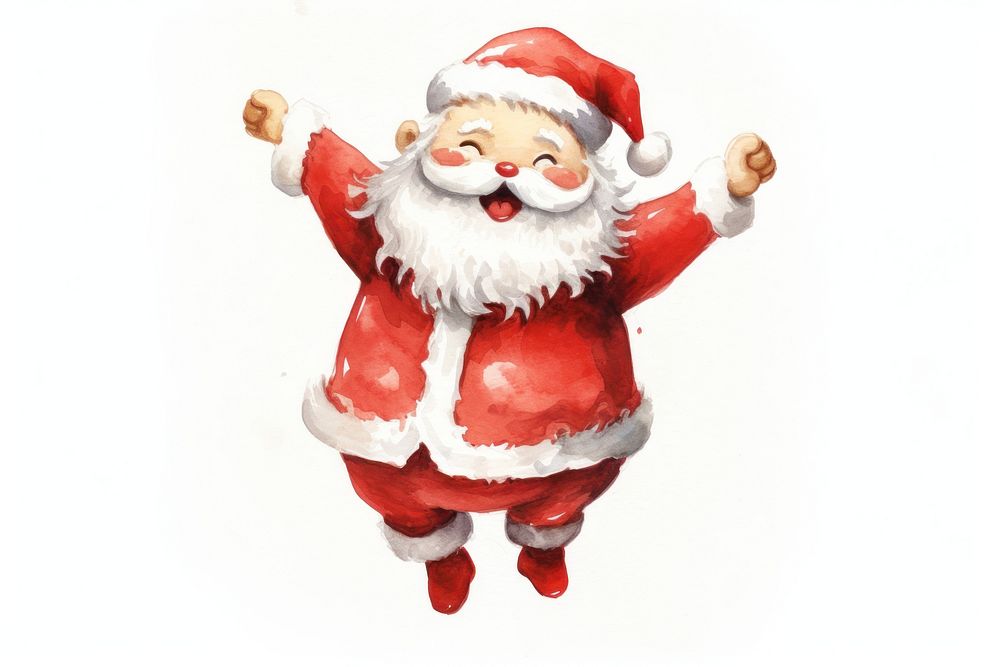 Santa claus dancing cartoon joy white background. AI generated Image by rawpixel.