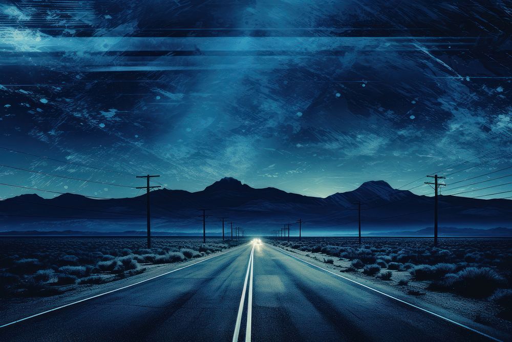 Highway road landscape horizon nature. AI generated Image by rawpixel.