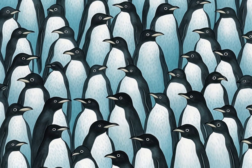 Penguin pattern animal bird. AI generated Image by rawpixel.