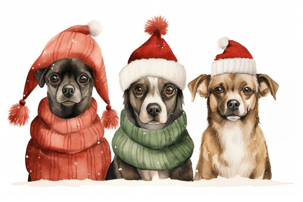 Santa hat dog christmas mammal. AI generated Image by rawpixel.