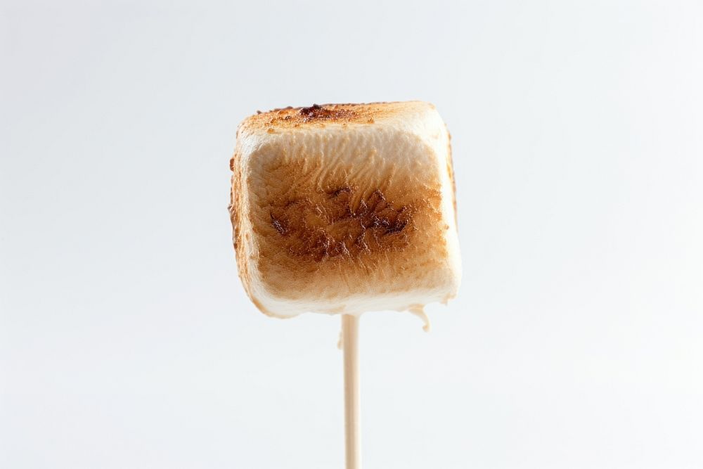 Toasted marshmallow dessert food white background. AI generated Image by rawpixel.