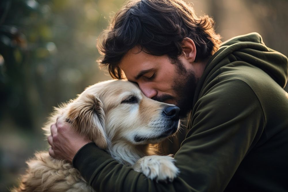 Dog portrait hugging mammal. AI generated Image by rawpixel.