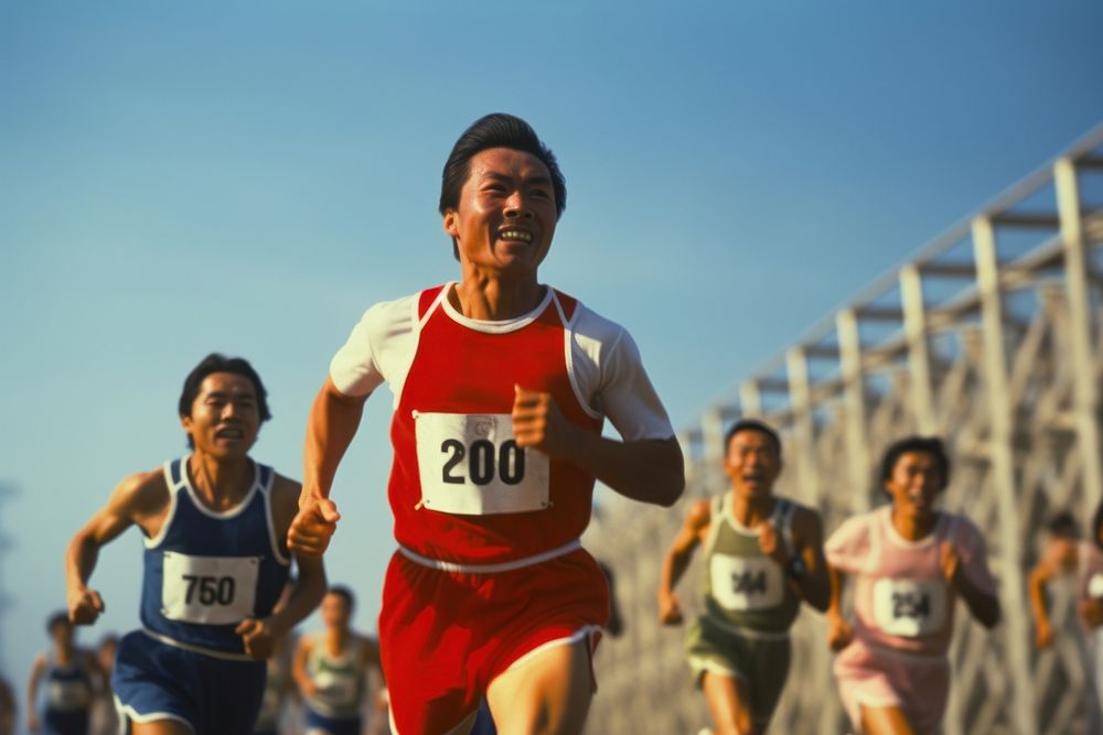 Athlete running adult determination. AI generated Image by rawpixel.