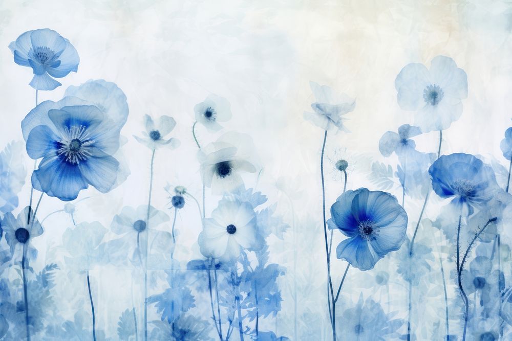 Cyanotype art backgrounds painting flower. AI generated Image by rawpixel.