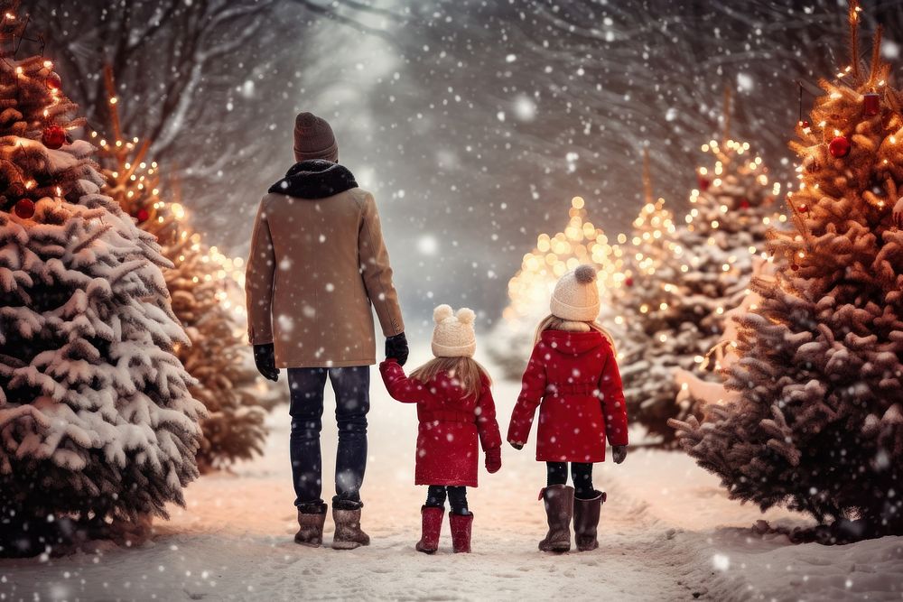 Family christmas footwear outdoors. AI generated Image by rawpixel.