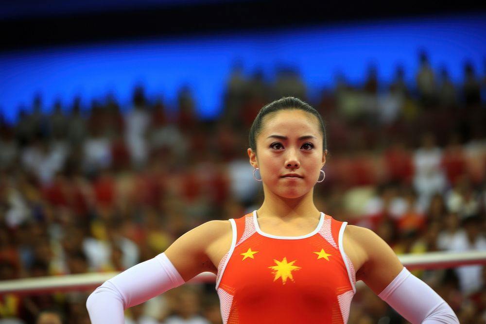 Female chinese gymnastic gymnastics athlete sports. AI generated Image by rawpixel.