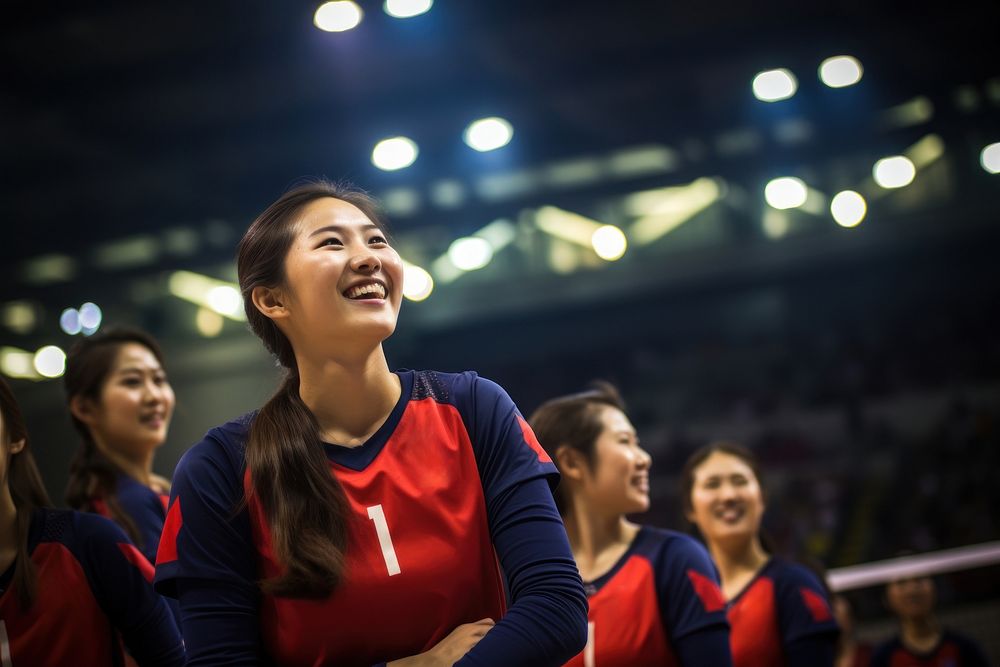 Korean volleyball team female adult competition. AI generated Image by rawpixel.
