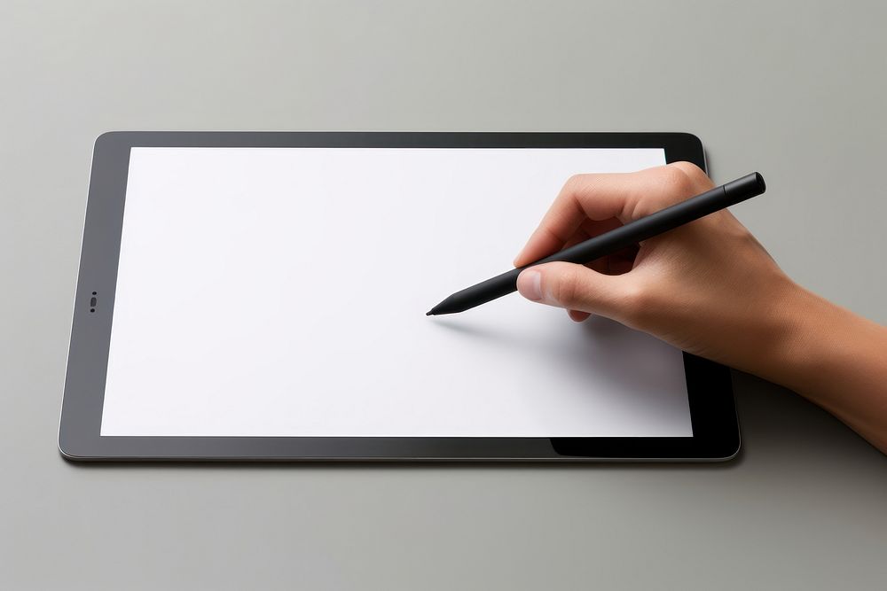 Tablet blank screen pen computer writing. AI generated Image by rawpixel.