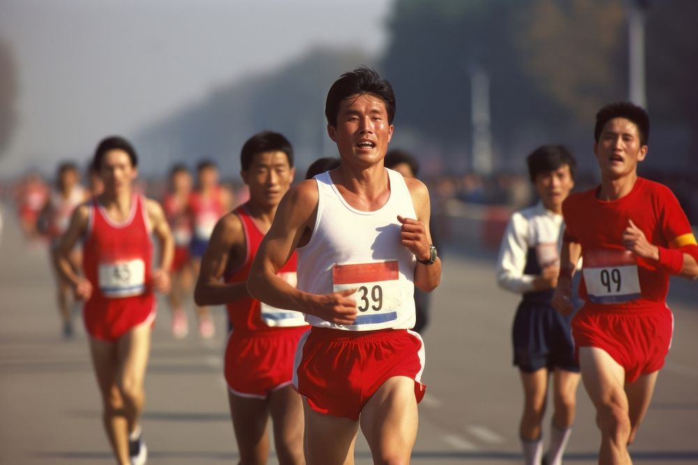 Korean athlete running jogging sports. AI generated Image by rawpixel.
