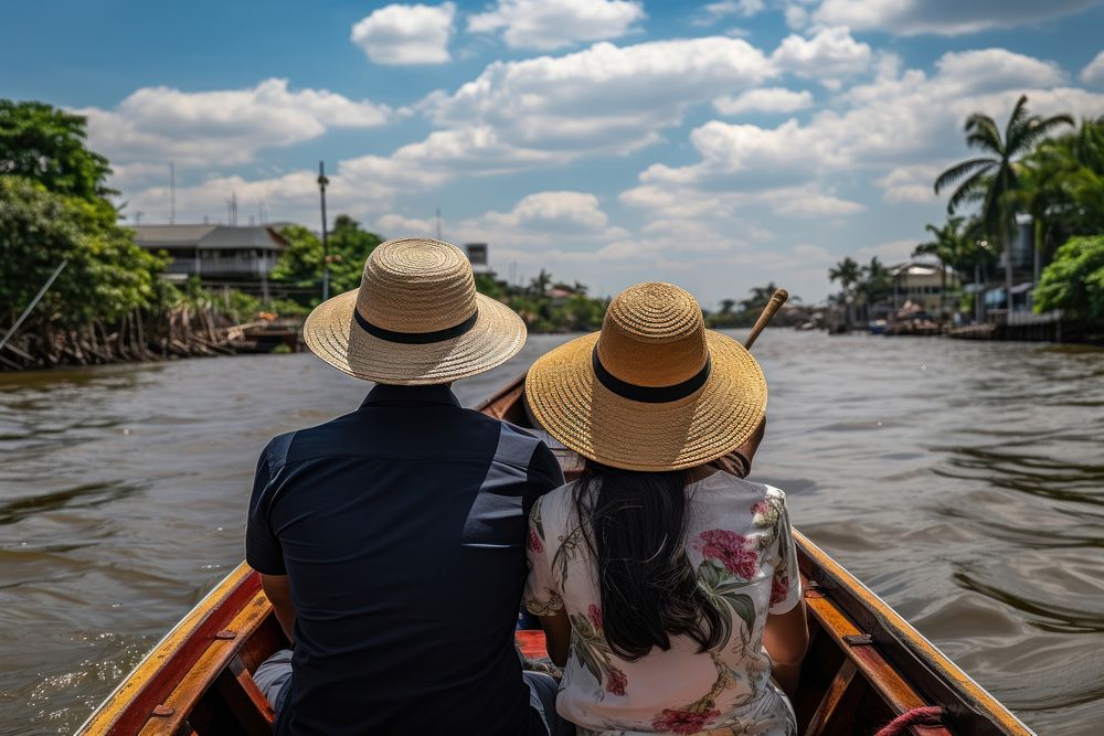 Chao phraya river boat outdoors vacation. AI generated Image by rawpixel.