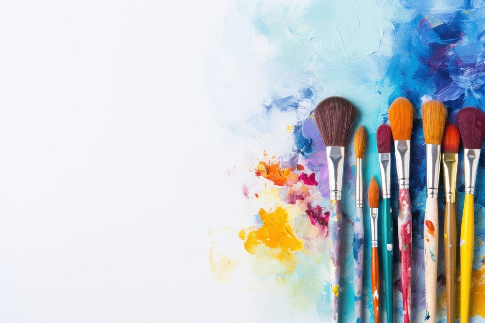 Paint brush paintbrush creativity cosmetics. AI generated Image by rawpixel.