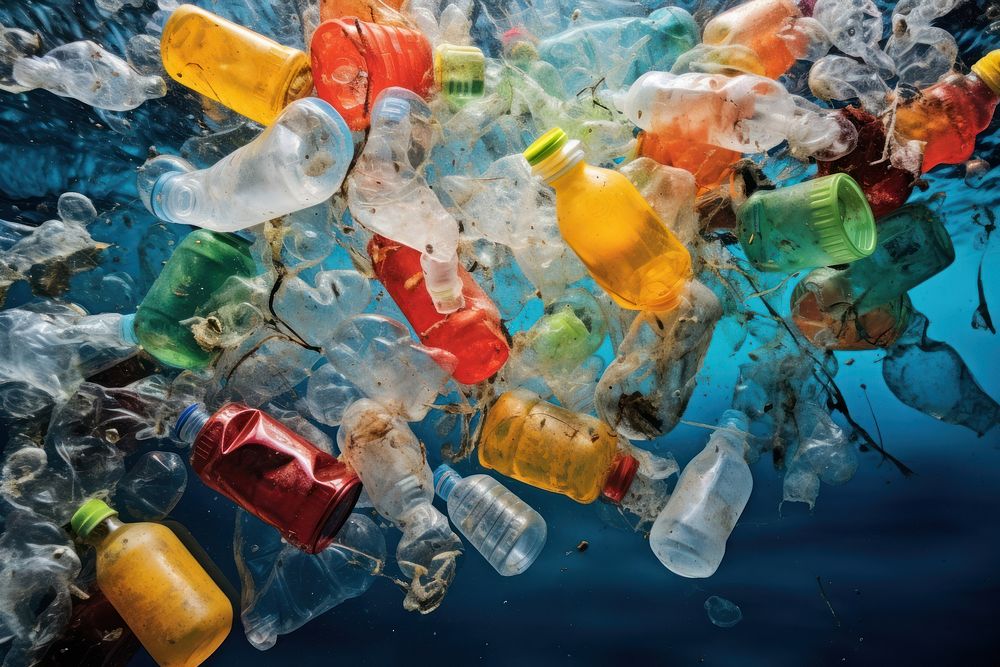 Plastic waste abundance pollution recycling. AI generated Image by rawpixel.