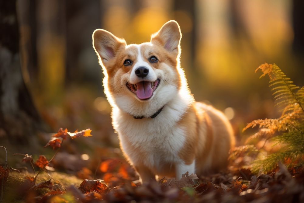 Smiling dog outdoors mammal animal. AI generated Image by rawpixel.