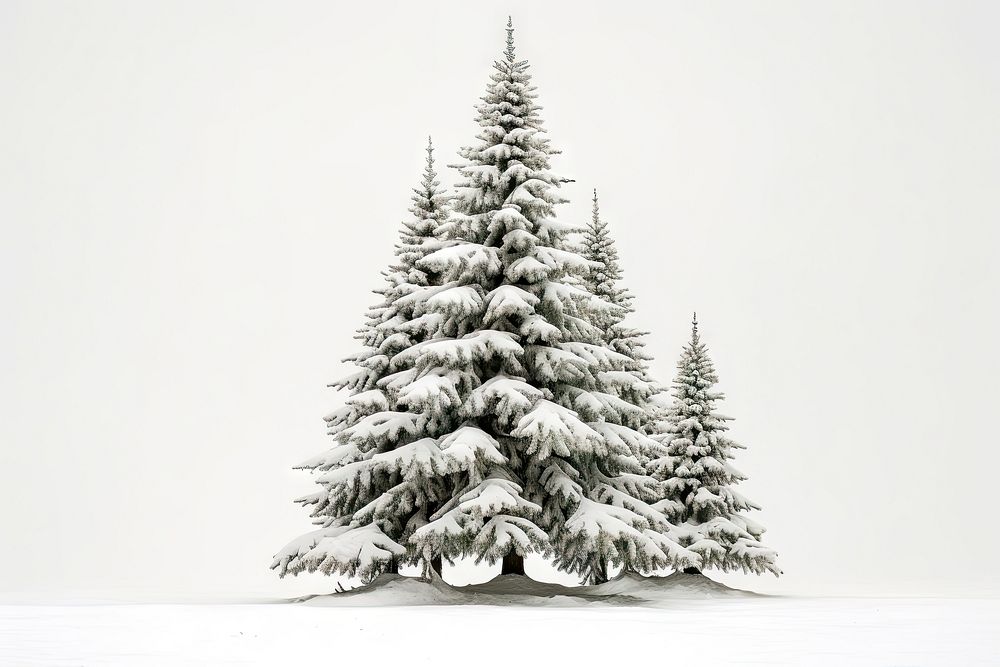 Pine trees christmas plant white. AI generated Image by rawpixel.