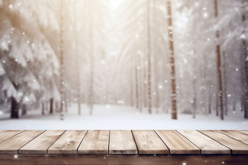 Snowy forest background winter wood architecture. AI generated Image by rawpixel.